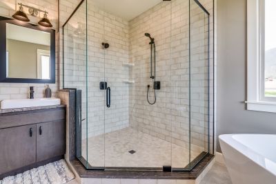 Textured Concrete Shower Floor
